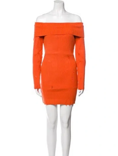 Pre-owned Marcell Von Berlin Off-the-shoulder Mini Dress W/ Tags In Orange