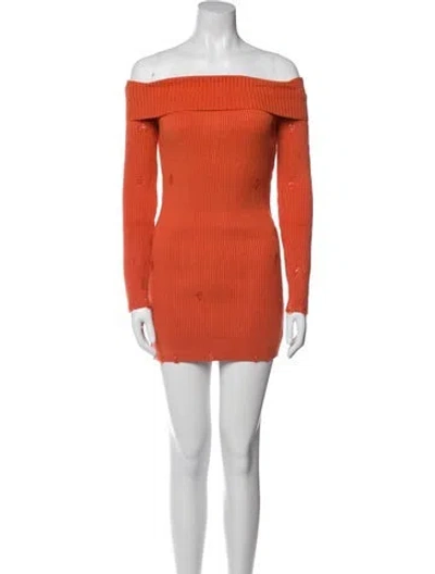 Pre-owned Marcell Von Berlin Off-the-shoulder Mini Dress W/ Tags In Orange