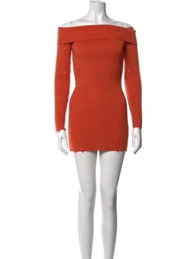 Pre-owned Marcell Von Berlin Off-the-shoulder Mini Dress W/ Tags In Orange