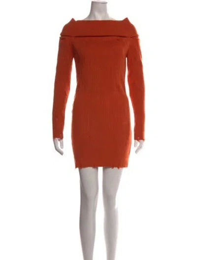 Pre-owned Marcell Von Berlin Off-the-shoulder Mini Dress W/ Tags In Orange