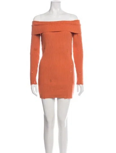 Pre-owned Marcell Von Berlin Off-the-shoulder Mini Dress W/ Tags In Orange