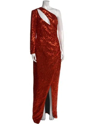 Pre-owned Marcell Von Berlin One-shoulder Long Dress In Orange