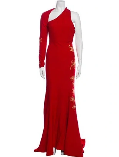 Pre-owned Marcell Von Berlin One-shoulder Long Dress In Red