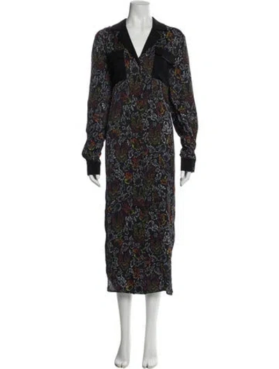 Pre-owned Marcell Von Berlin Paisley Print Long Dress In Blue