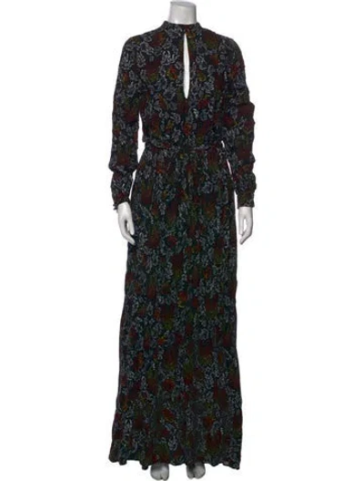 Pre-owned Marcell Von Berlin Paisley Print Long Dress W/ Tags In Black