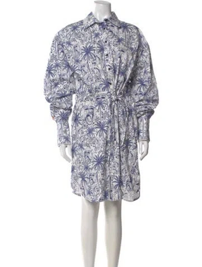 Pre-owned Marcell Von Berlin Paisley Print Mini Dress In Blue