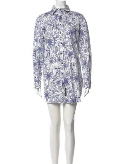 Pre-owned Marcell Von Berlin Paisley Print Mini Dress In Blue