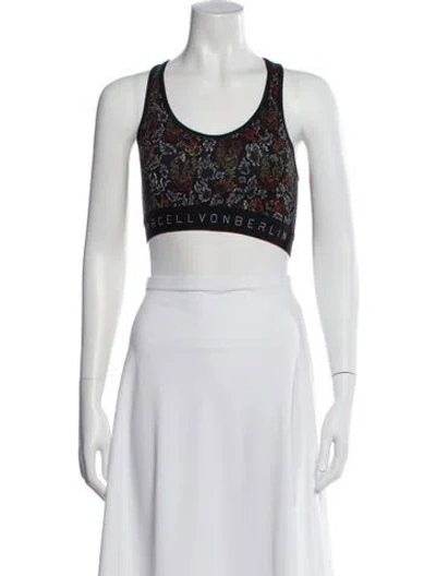 Pre-owned Marcell Von Berlin Paisley Print Scoop Neck Sports Bra W/ Tags In White