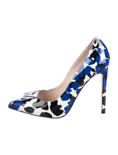 Pre-owned Marcell Von Berlin Patent Leather Animal Print Pumps In Blue