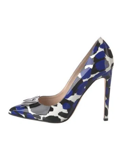 Pre-owned Marcell Von Berlin Patent Leather Animal Print Pumps In Blue