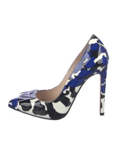 Pre-owned Marcell Von Berlin Patent Leather Animal Print Pumps In White