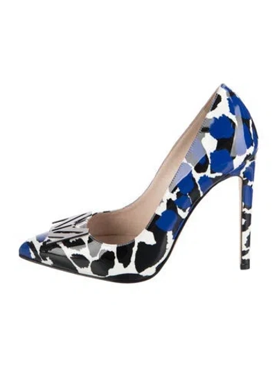 Pre-owned Marcell Von Berlin Patent Leather Animal Print Pumps In White