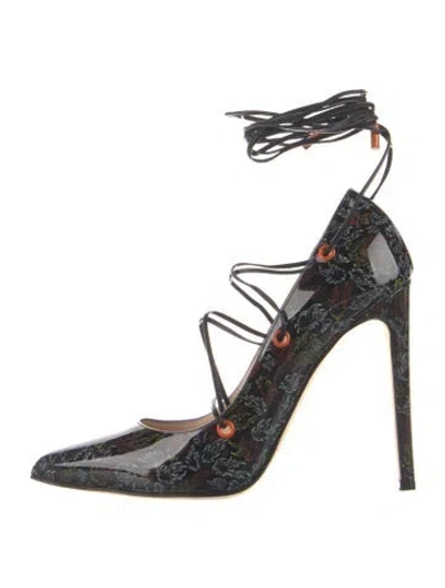 Pre-owned Marcell Von Berlin Patent Leather Floral Print Pumps In Multicolor