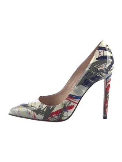 Pre-owned Marcell Von Berlin Patent Leather Graphic Print Pumps In Multicolor