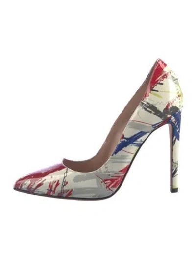 Pre-owned Marcell Von Berlin Patent Leather Graphic Print Pumps In Multicolor