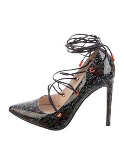 Pre-owned Marcell Von Berlin Patent Leather Patterned Pumps In Silver