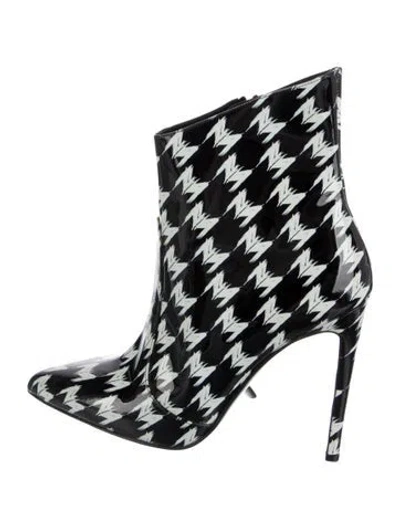 Pre-owned Marcell Von Berlin Patent Leather Printed Boots In Black