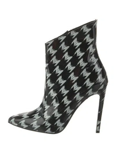 Pre-owned Marcell Von Berlin Patent Leather Printed Boots In Black