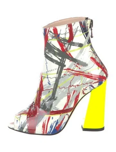 Pre-owned Marcell Von Berlin Patent Leather Printed Boots In Multi