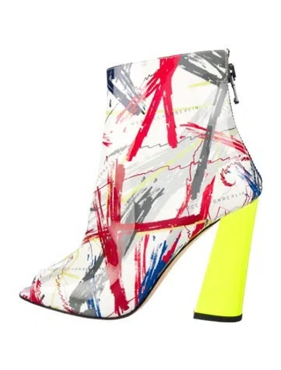 Pre-owned Marcell Von Berlin Patent Leather Printed Boots In Multi