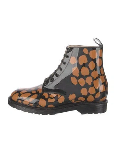 Pre-owned Marcell Von Berlin Patent Leather Printed Combat Boots In Multi