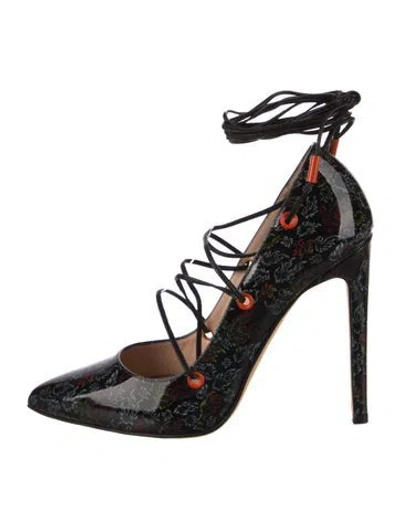 Pre-owned Marcell Von Berlin Patent Leather Printed Pumps In Black