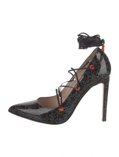 Pre-owned Marcell Von Berlin Patent Leather Printed Pumps In Black