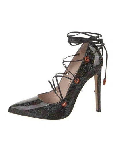 Pre-owned Marcell Von Berlin Patent Leather Printed Pumps In Black
