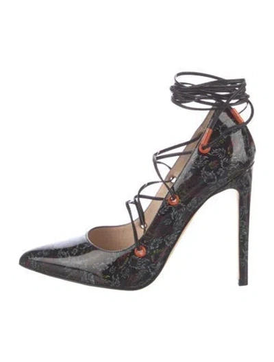 Pre-owned Marcell Von Berlin Patent Leather Printed Pumps In Black