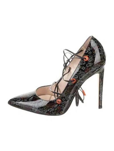 Pre-owned Marcell Von Berlin Patent Leather Printed Pumps In Black