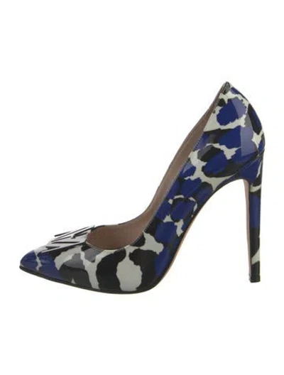 Pre-owned Marcell Von Berlin Patent Leather Printed Pumps In Blue