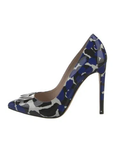 Pre-owned Marcell Von Berlin Patent Leather Printed Pumps In Blue
