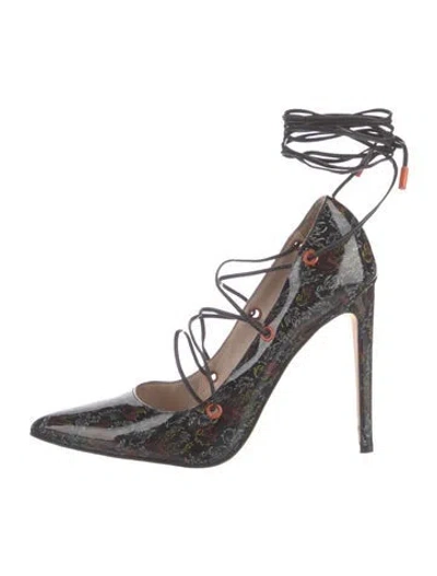 Pre-owned Marcell Von Berlin Patent Leather Printed Pumps In Silver