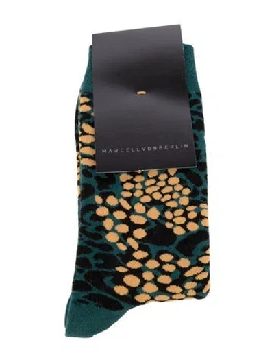 Pre-owned Marcell Von Berlin Pattern Print Socks In Green