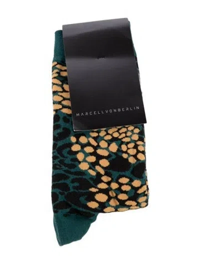 Pre-owned Marcell Von Berlin Pattern Print Socks In Green