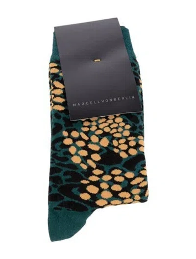 Pre-owned Marcell Von Berlin Pattern Print Socks In Green