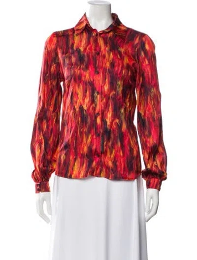 Pre-owned Marcell Von Berlin Patterned Long Sleeve Blouse In Multi