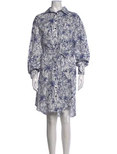 Pre-owned Marcell Von Berlin Patterned Midi Length Dress In Blue