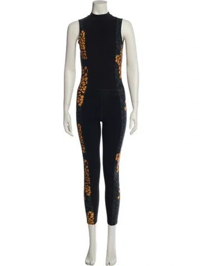 Pre-owned Marcell Von Berlin Patterned Mock Neck Jumpsuit In Blue