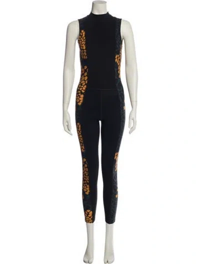 Pre-owned Marcell Von Berlin Patterned Mock Neck Jumpsuit In Blue