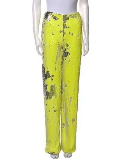 Pre-owned Marcell Von Berlin Patterned Wide Leg Pants W/ Tags In Green