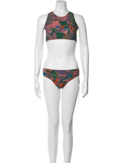 Pre-owned Marcell Von Berlin Printed Bikini W/ Tags In Multi
