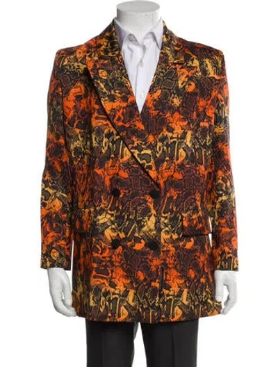 Pre-owned Marcell Von Berlin Printed Blazer W/ Tags In Orange