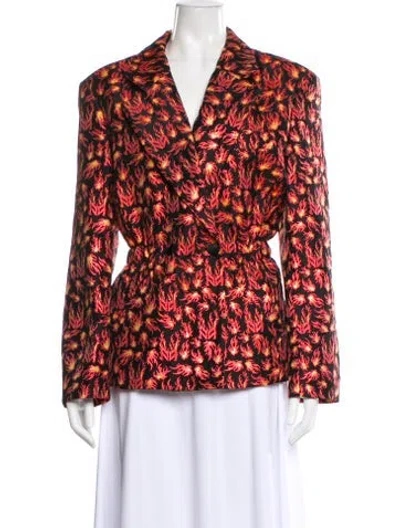 Pre-owned Marcell Von Berlin Printed Blazer W/ Tags In Red