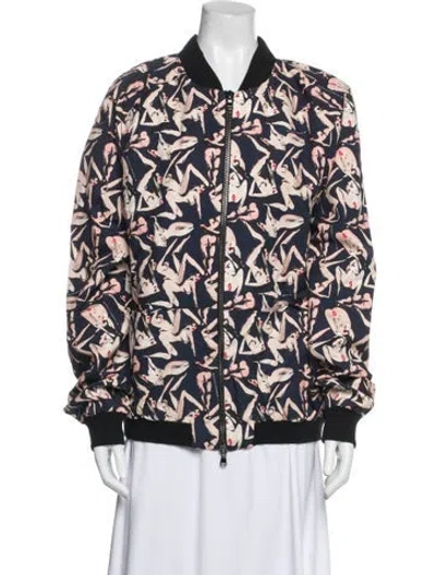 Pre-owned Marcell Von Berlin Printed Bomber Jacket W/ Tags In Blue