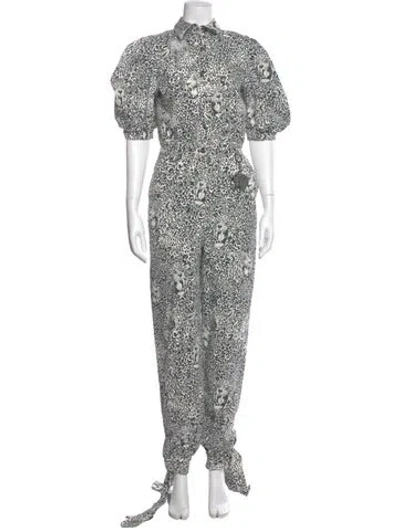 Pre-owned Marcell Von Berlin Printed Crew Neck Jumpsuit In Black