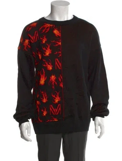 Pre-owned Marcell Von Berlin Printed Crew Neck Pullover In Black
