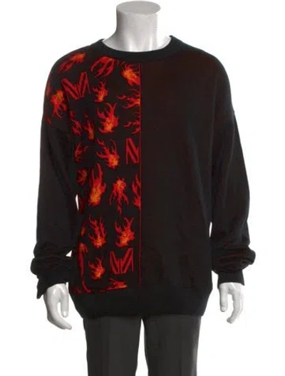 Pre-owned Marcell Von Berlin Printed Crew Neck Pullover In Black