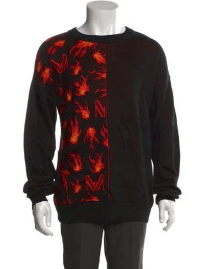 Pre-owned Marcell Von Berlin Printed Crew Neck Pullover In Black