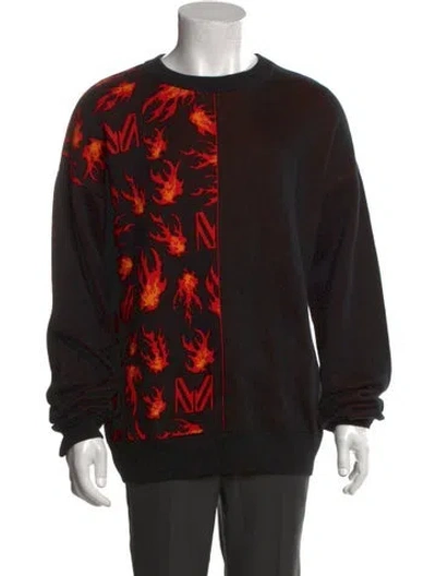 Pre-owned Marcell Von Berlin Printed Crew Neck Pullover In Black